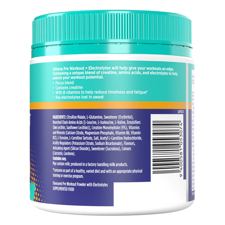 ATHENA Pre Workout + Electrolytes (Caffeine Free)