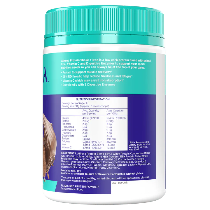 ATHENA Protein Shake + Iron (Chocolate)