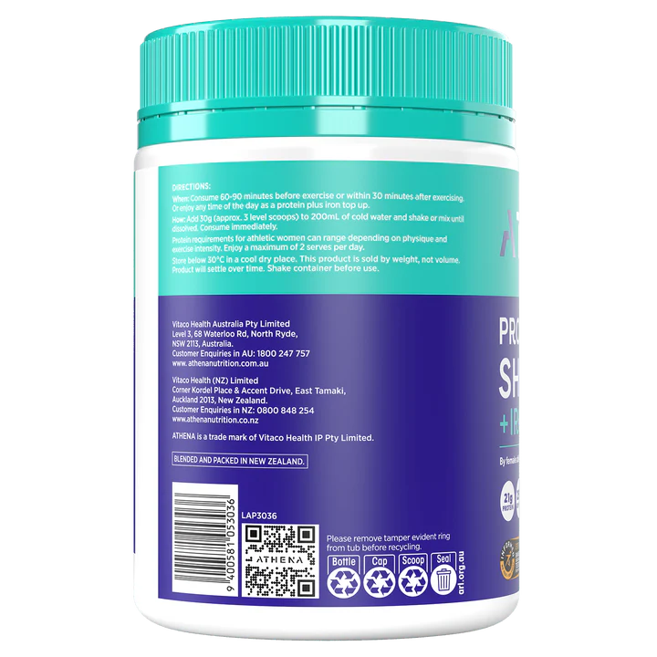 ATHENA Protein Shake + Iron (Chocolate)