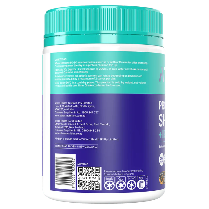 ATHENA Protein Shake + Iron (Vanilla)